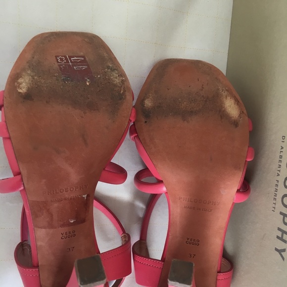 Philosophy di Alberta Ferretti Leathe Sandals Sz 7 - Picture 7 of 8